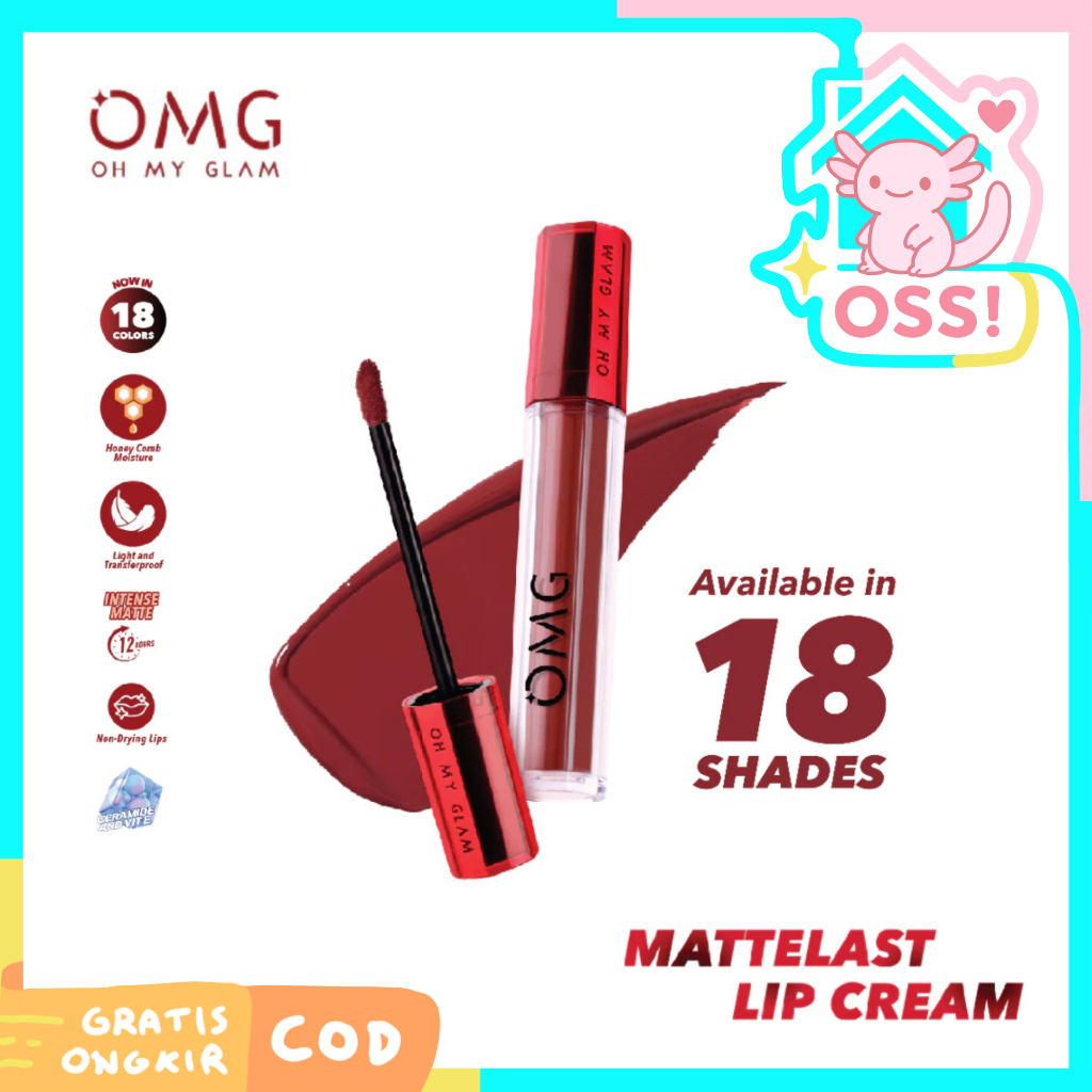 Oh Seyra – [Satuan] OMG OH MY GLAM Mattelast Lip Cream - Lipstik Lipcream Matte Kiss OMG