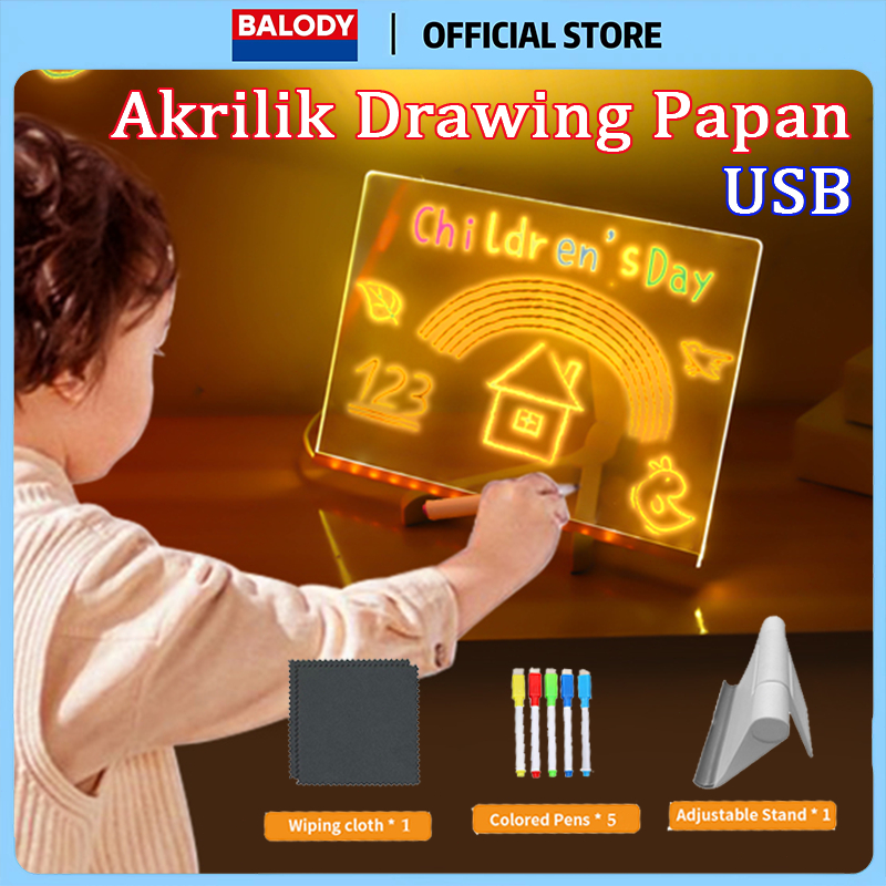 

BALODY LED Acrylic Planner List Board DIY Akrilik Drawing Papan Lukisan Ajaib untuk Anak Mainan Edukasi Anak