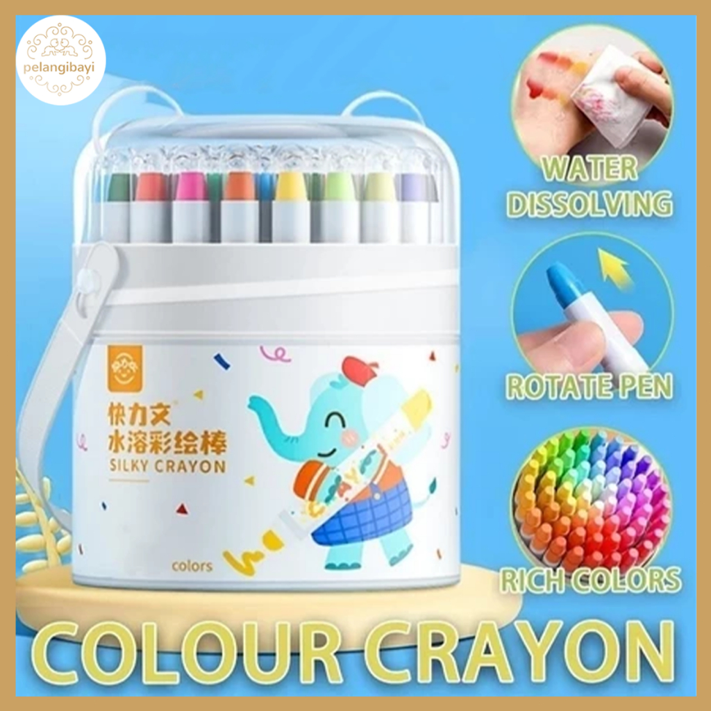 

Crayon Putar Washable 24 Warna Tidak ada tangan yang kotor Non Toxic Krayon Anak-anak