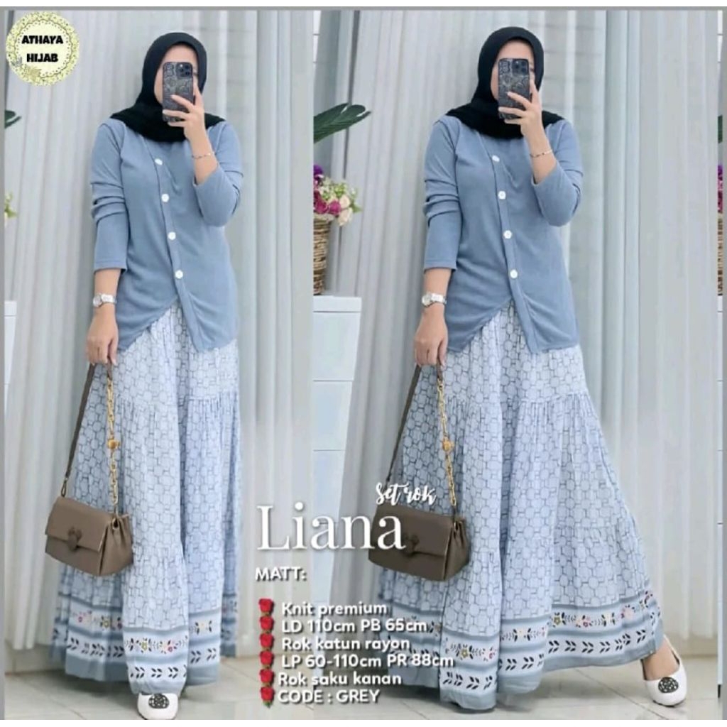 LIANA SET ROK WANITA MUSLIMAH CANTIK