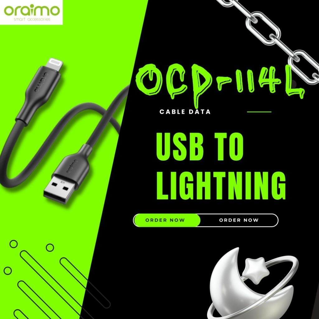 ORAIMO OCD-114L RobustLine Data Cable Lightning Fast Charging 2A 100Cm
