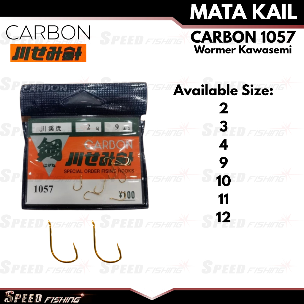 Kail Pancing Carbon Jepang 1057 Wormer Kawasemi Hook Lubang Kuning