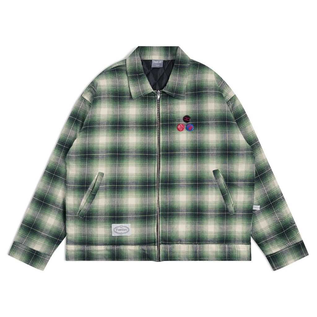 [FAMILIAS] POM GREEN FLANNEL WORK JACKET