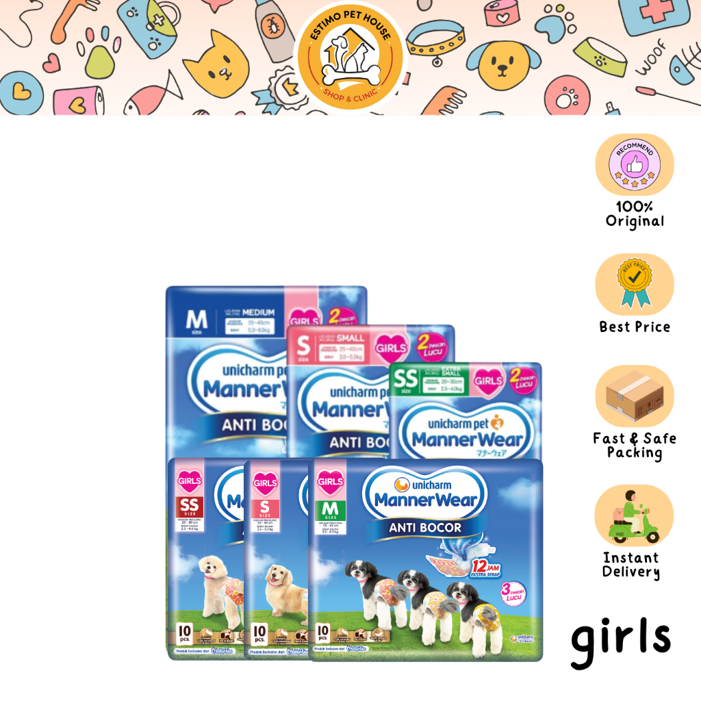 Popok Anjing Girls / Betina Unicharm MANNER WEAR Diaper