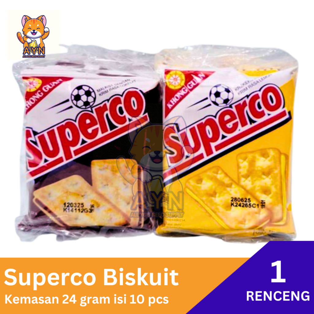 

Superco Biskuit Khong Guan Coklat | Lemon [ 1 renceng isi 10 pcs ]