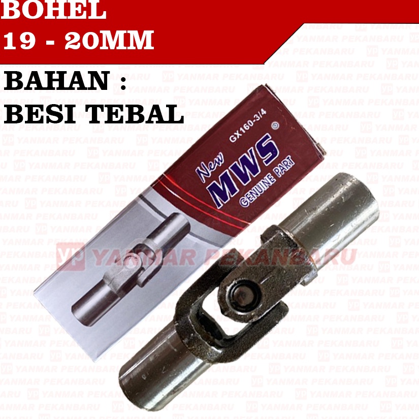 KODE T37S Bohel Besi Shaft Joint Gearbox Sambungan Konektor 19  2MM Mesin ke As Kipas Baling Perahu 