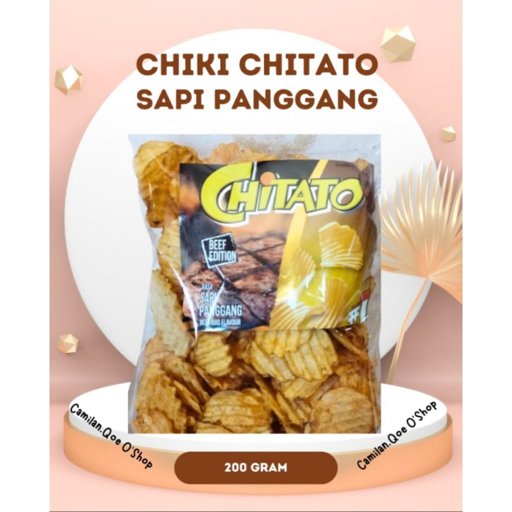 

Chiki Chitato sapi panggang kemasan 200gr - Snack renyah dan gurih