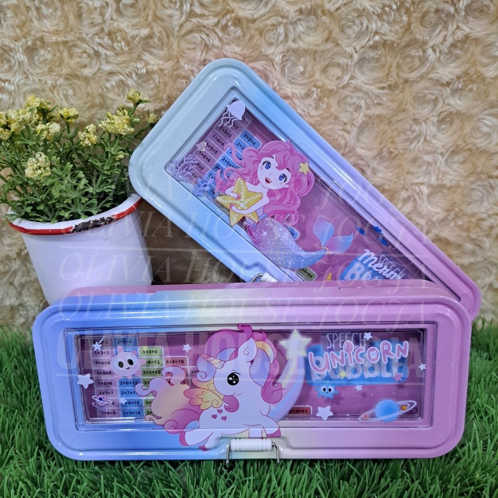 

Pensil Case Kaleng ZL-171 Unicorn Tempat Pensil Kaleng Mermaid Party Kotak Pensil Kaleng