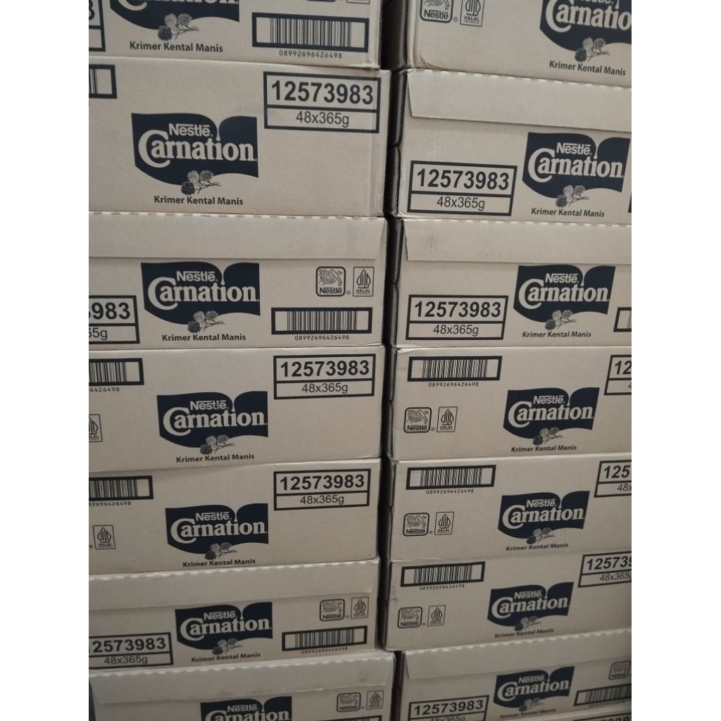 

Nestle Carnation 365 gr.1 Dus Isi 48.Krimer Kental Manis Nestle Carnation.Min Pembelian 1 dus