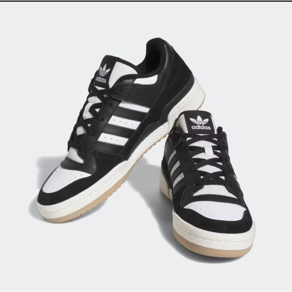 ADIDAS BASKETBALL FORUM LOW CLASSIC SHOES MEN BLACK ID6857 (MENGANDUNG BAHAN PIG SKIN)