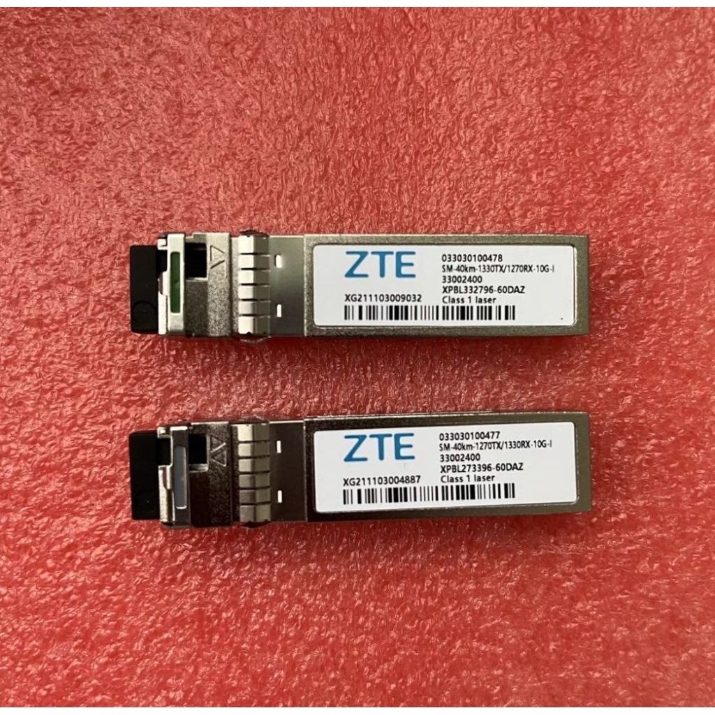 SFP+ ZTE BIDI 10G 40KM SM SINGLECORE SEPASANG