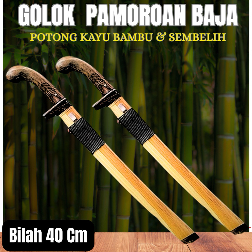 Golok Pamoroan Baja Per  Sepuh | Potong Kayu Bambu & Sembelih Dengan Mudah > Tidak Takut Meleot Dan 