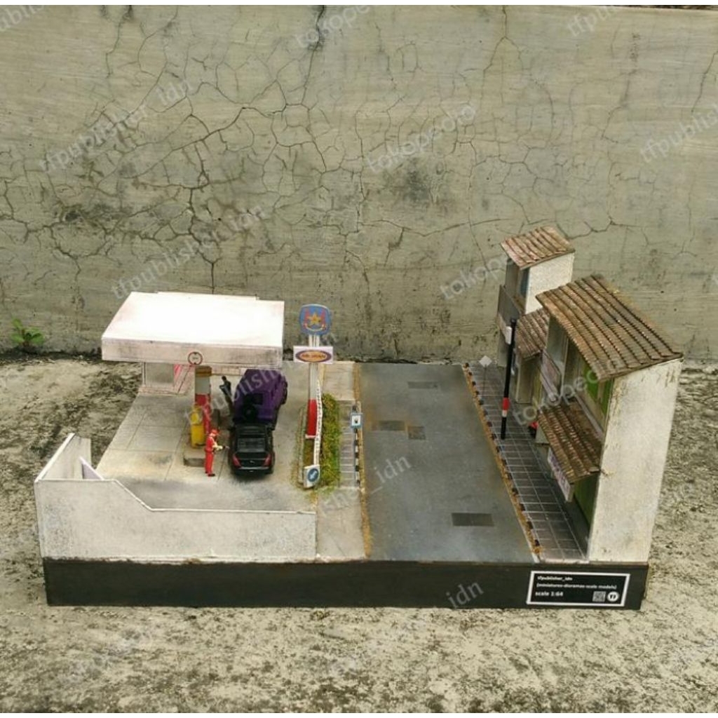 Miniatur / Diorama / Maket / Replika SPBU Pertamina Jadul