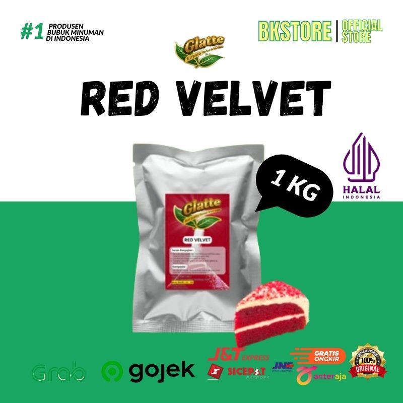 

Bahan Bubuk Minuman Red Velvet Bubble Tea Drink Premium Powder / Powder Glatte Rasa Red Velvet / Bubuk Rasa Red Velvet 1kg / GLATTE adalah Minuman Berkualitas Dengan Rasa Yang Kuat Dan Lezat