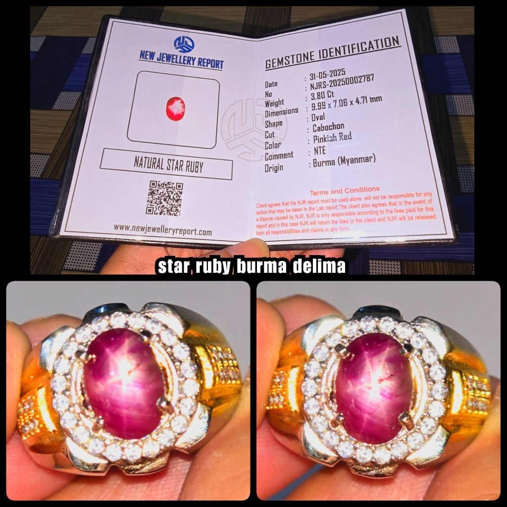 natural batu ruby star burma [ + sertifikat lab ]