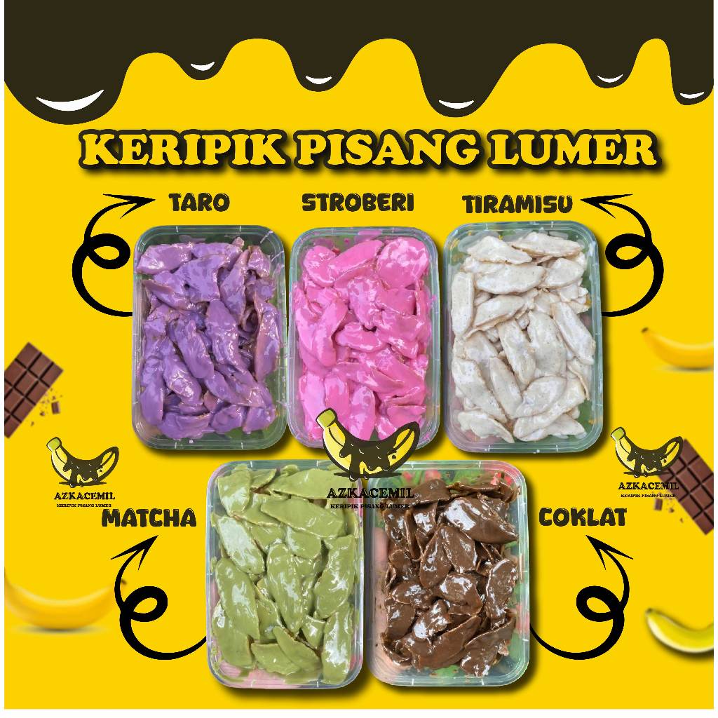 

Keripik Pisang coklat lumer premium cemilan snack makanan ringan kemasan box 500ml varian rasa