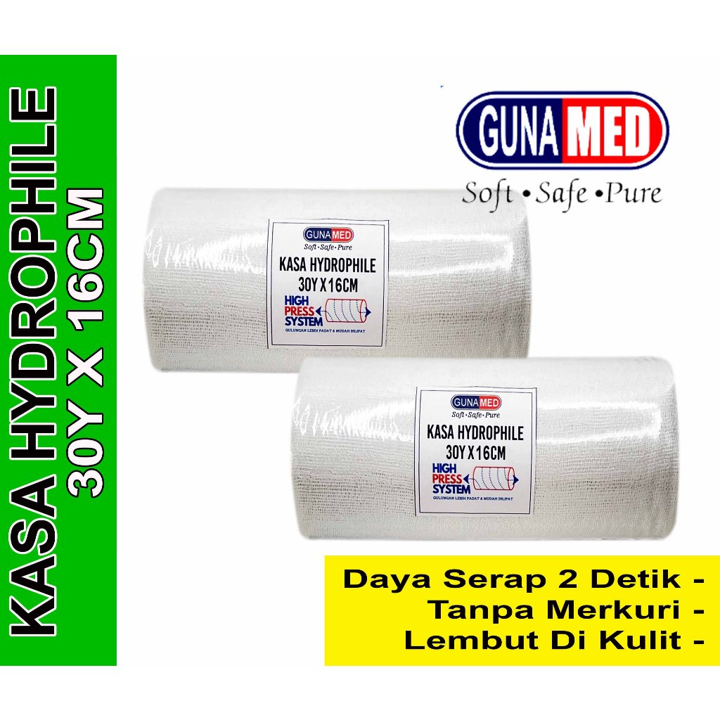 GUNAMED Kasa Gulung 30x16cm / Kasa Potong / Kasa Steril 30yrd cm x 16cm/PERBAN ROL/PERBAN POTONG SES