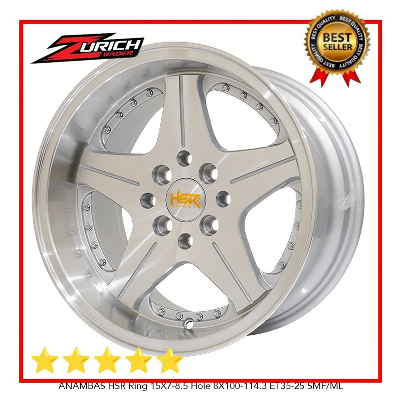 Velg Mobil Yaris Mobilio Kijang Panther Brio Avanza Ring 15 Hsr Anambas Pcd 4x100 4x114,3 Silver