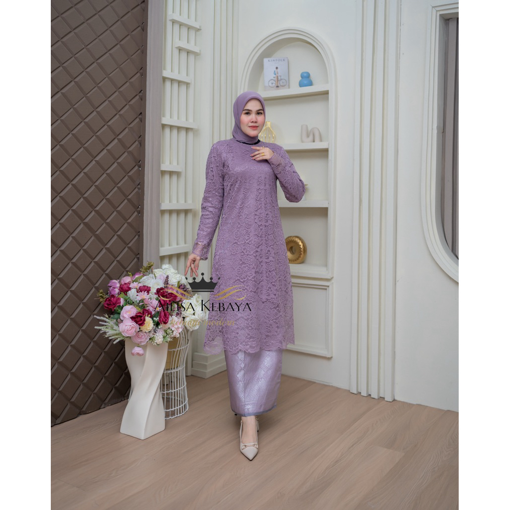 ai- KEBAYA TUNIK BRUKAT MODERN MIX SONGKET- BAJU KEBAYA MODERN - KEBAYA PESTA - KEBAYA MALAYSIA - KE