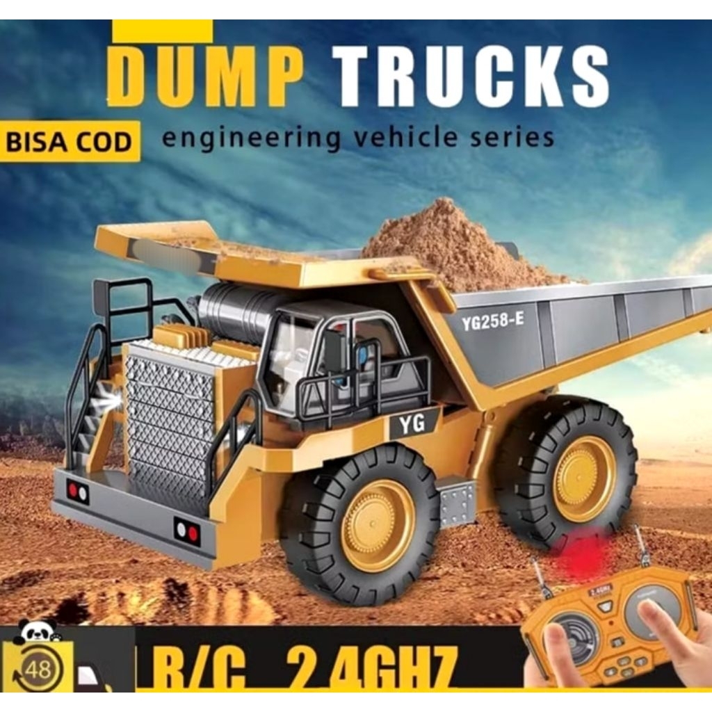 mainan anak edukatif mobil remote control truck pasir construction rc car dump truck besar rc tamban