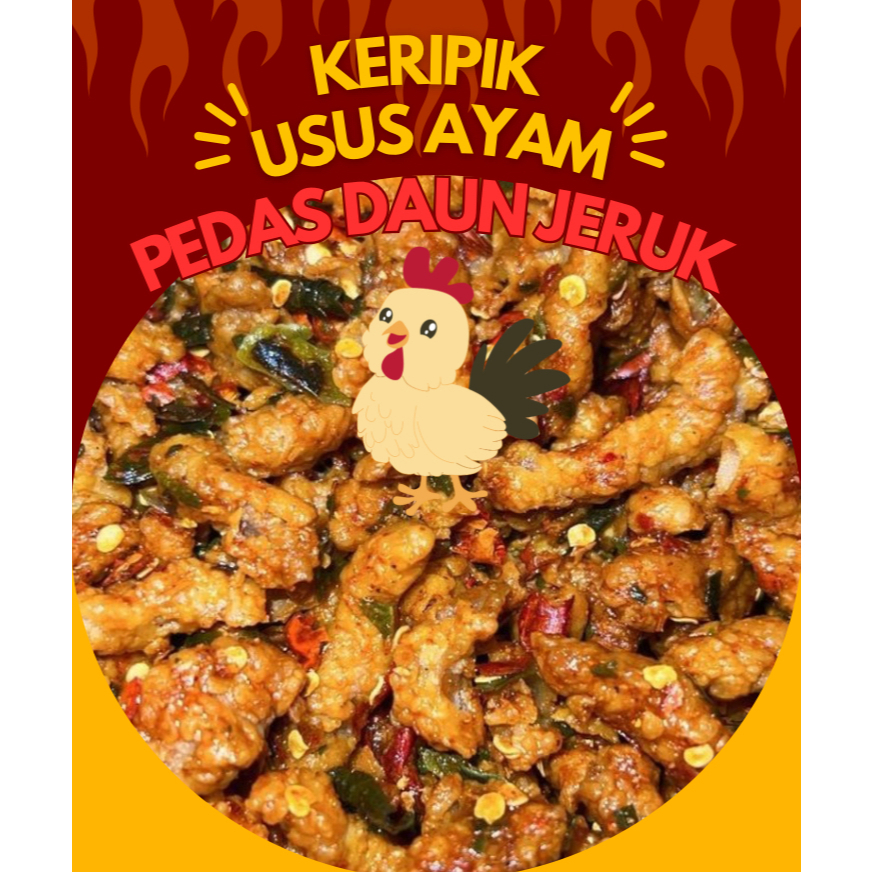 

Keripik usus ayam krispi pedas daun jeruk 500gr,250gr