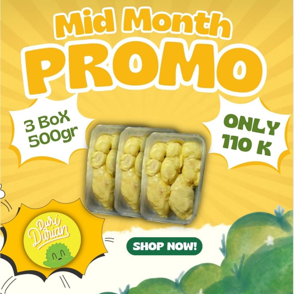 

promo paket 3 box durian kupas