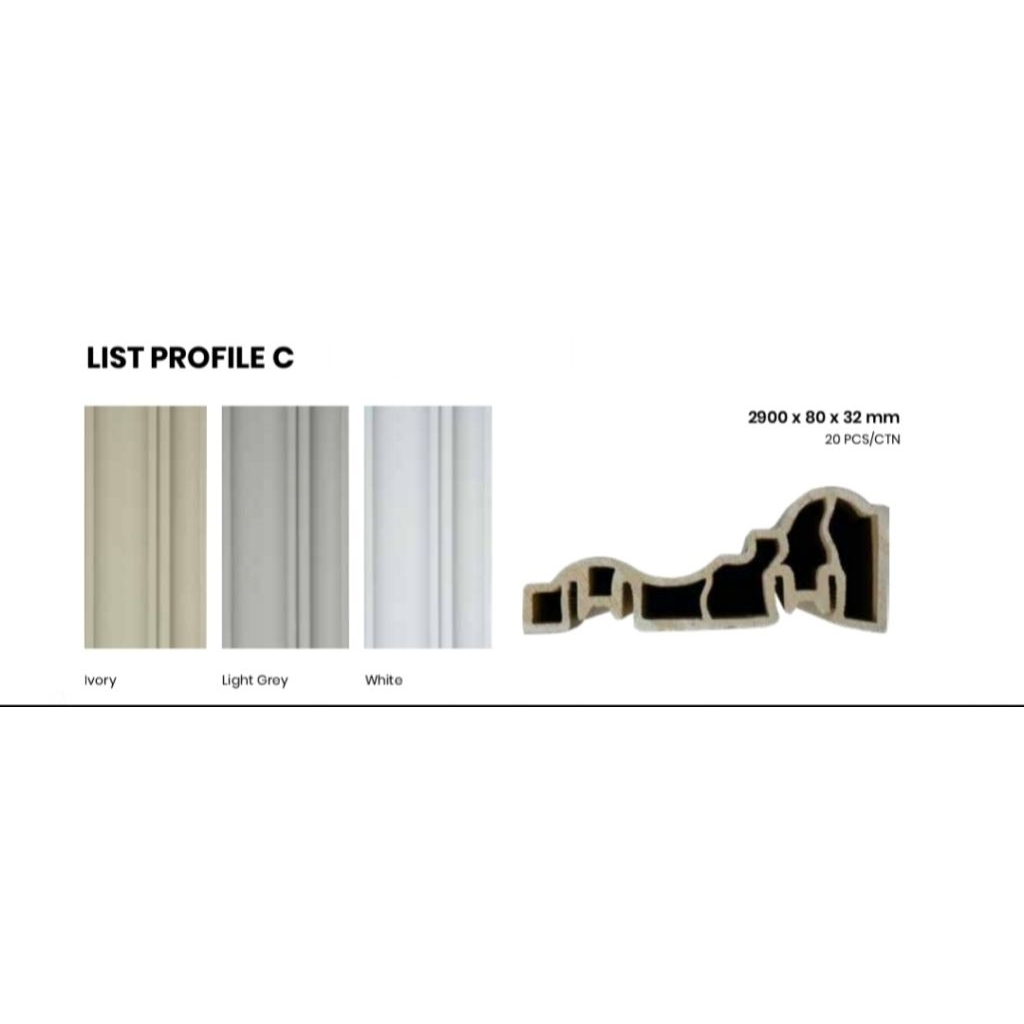 WPC LIST PROFILE MEREK ROSHAN TYPE LIST PROFILE C UKURAN 2900x80x32mm