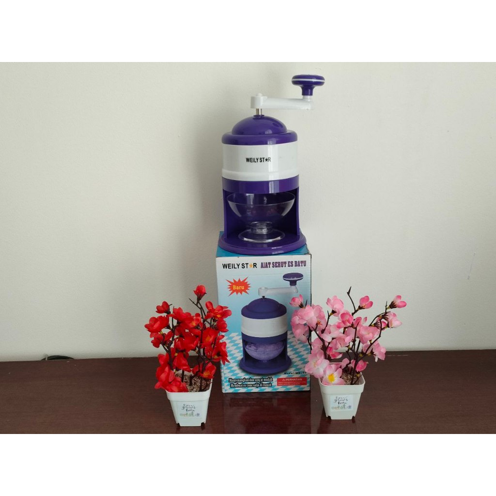 Alat Es Batu Portable Mesin Putar Manual Serutan Es Batu Ice Stone Crusher
