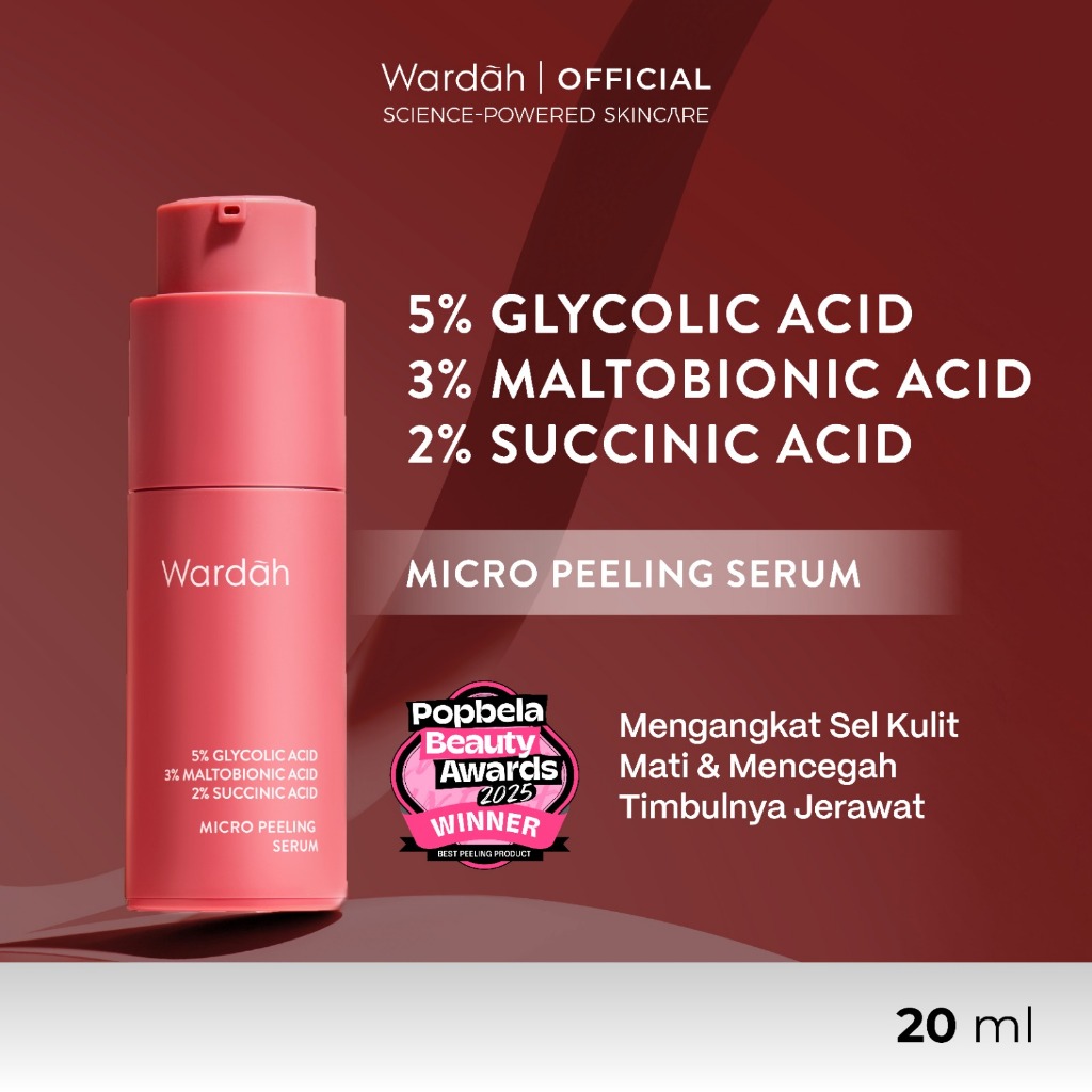 Wardah Exfo Peeling Serum 5% Glycolic Acid 3% Maltobionic Acid 2% Succinic Acid Micro - Serum Exfoli