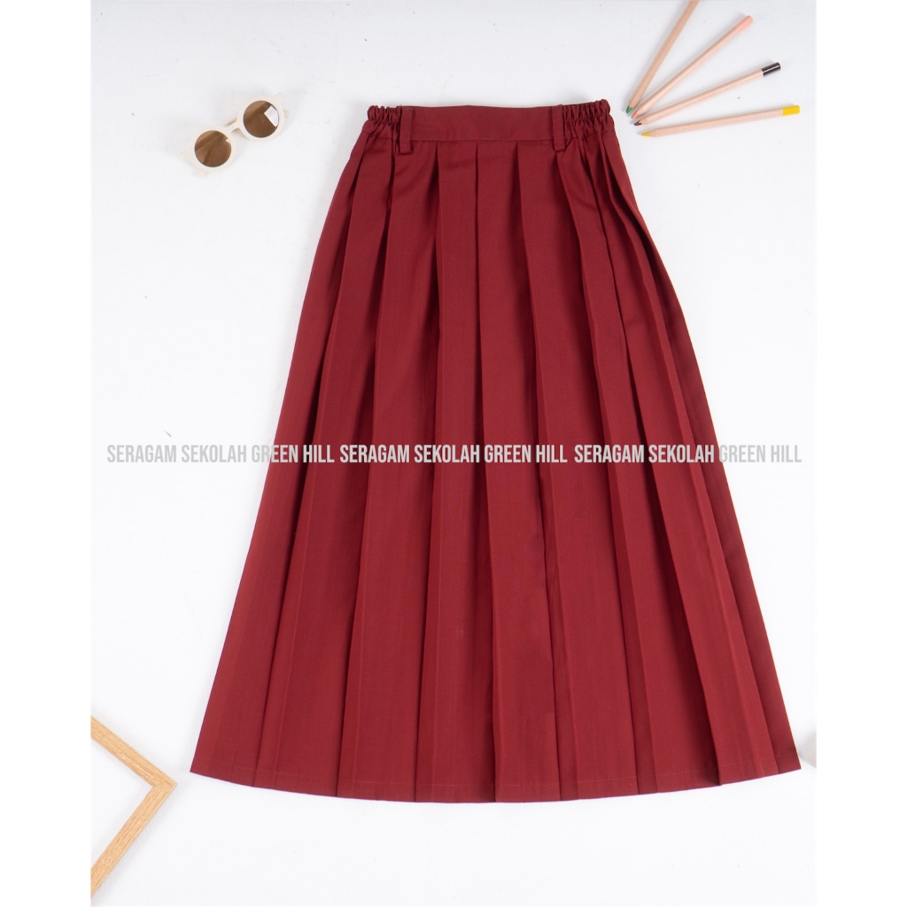GreenHill Rok Sekolah Sd Anak Perempuan Merah Panjang Rok Rempel Sd Panjang Rok Pramuka Sd Rok Putih