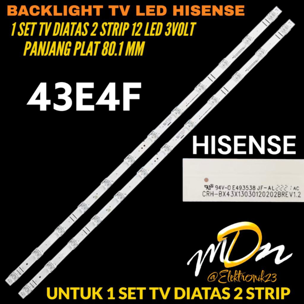 BACKLIGHT TV LED HISENSE 43 INCH 43E4F BACKLIGHT TV 43 INCH HISENSE