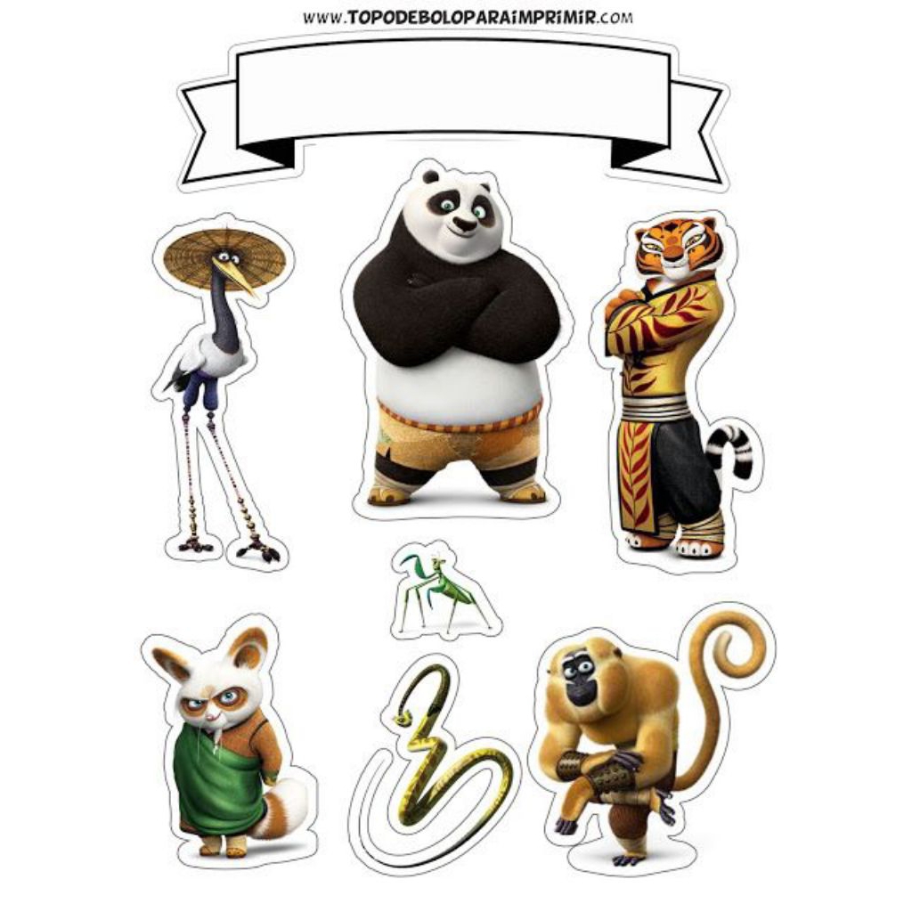 Topper Kungfu Panda / Topper Cake Happy Birthday / Hiasan Kue Ulang tahun/Kue Tar/Hiasan Buket