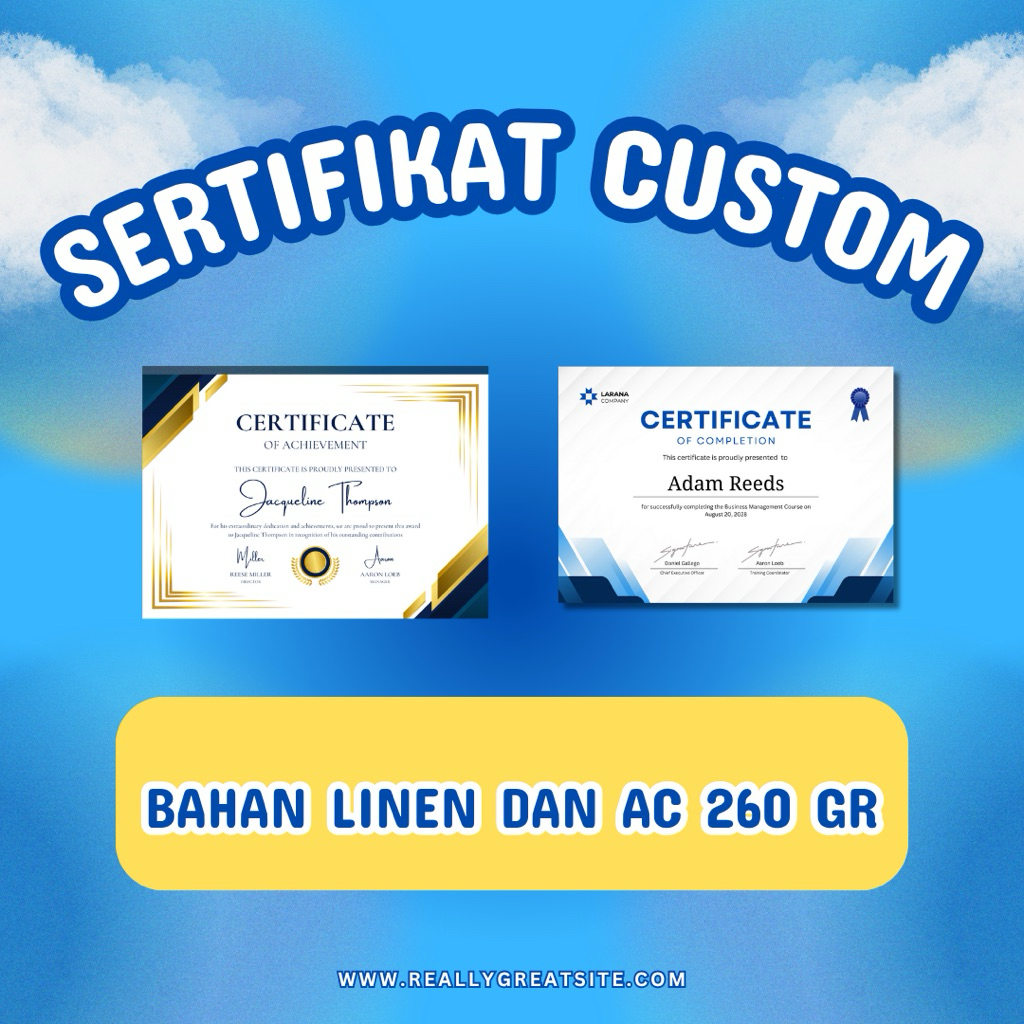 

Cetak Sertifikat dan piagam