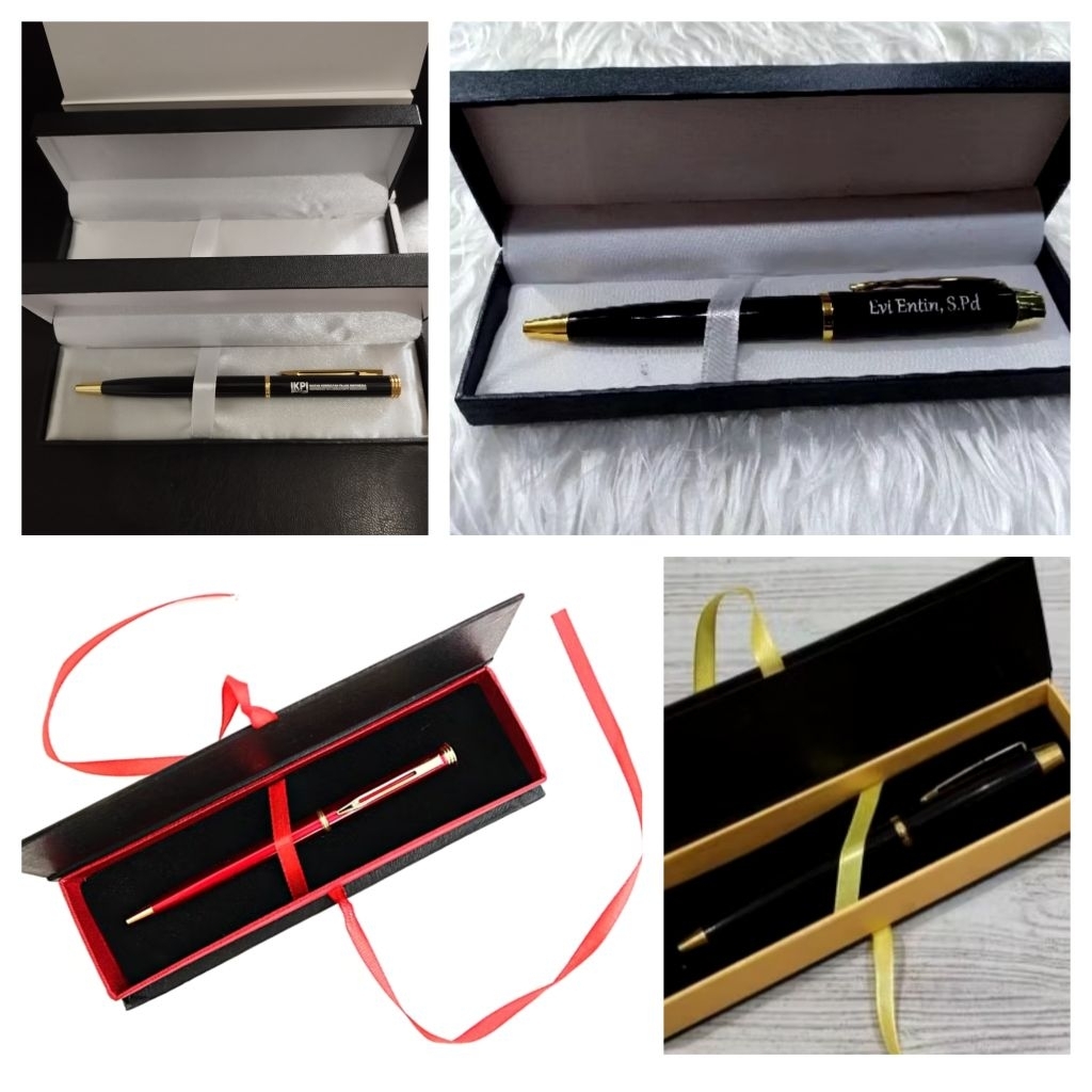 

Souvenir Pen Metal + Box FREE GRAFIR LOGO/1 Set Pulpen Metal Custom Logo/1 Paket Pena Eksklusif Box Berpita/Pen Metal Slim + Box
