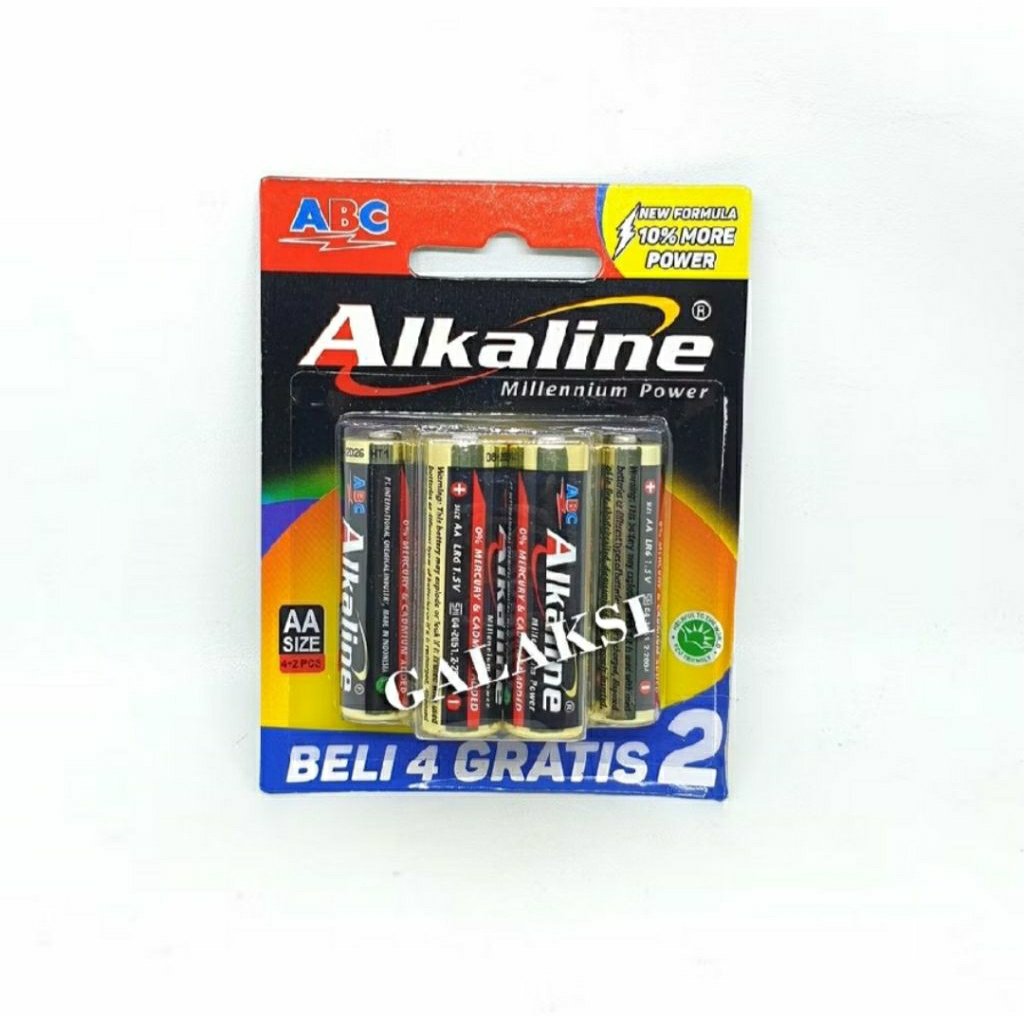 BATERAI ABC ALKALINE AA LR-06 ( 4+2 / SET )