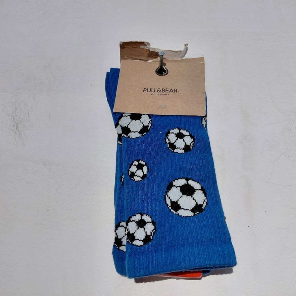 PULL&BEAR KAOS KAKI MOTIF SOCKS BIRU BARU ASLI ORIGINAL