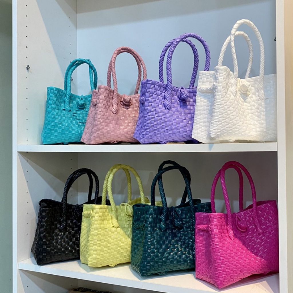 Tas Anyaman Plastik Mini S peti Premium Polos