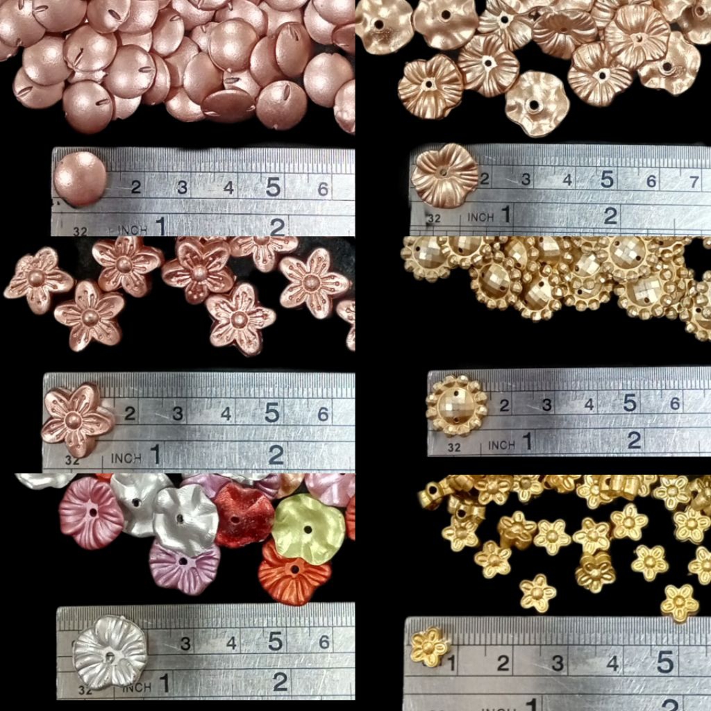 Mote bunga | mote kelopak | manik bunga | manik bunga gold