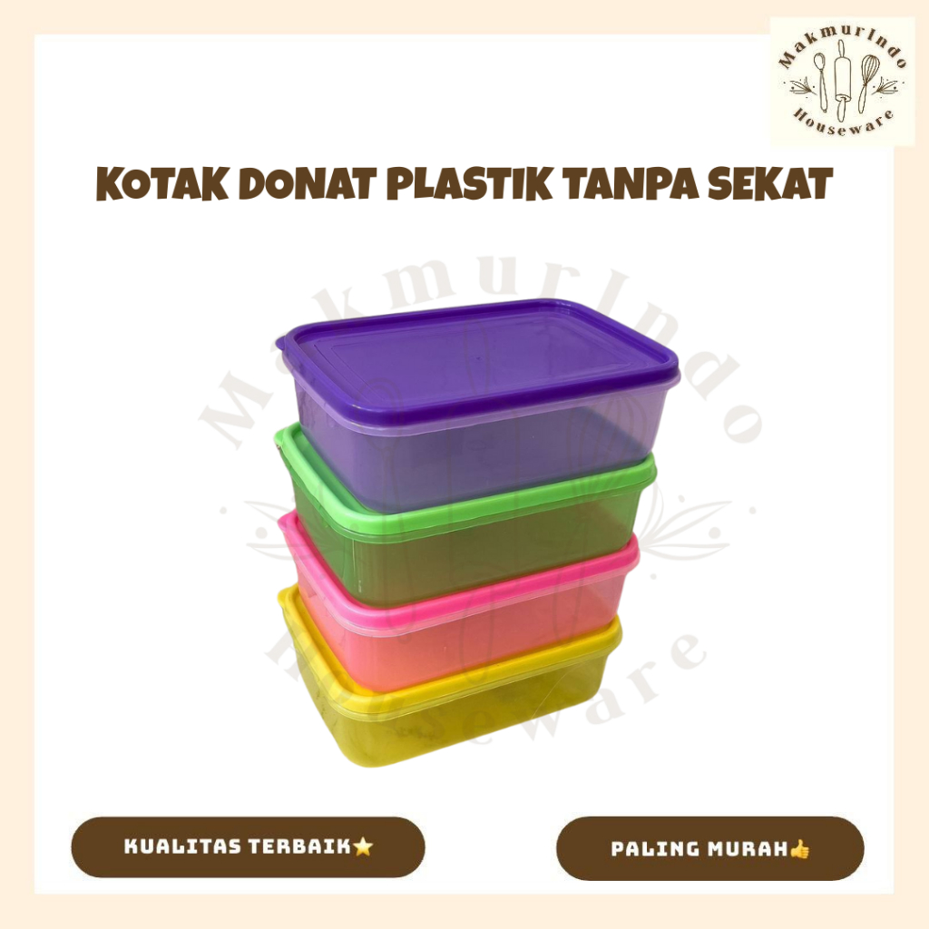 Kotak Donat Plastik Kecil Sealpack Warna Warni Tempat Bekal Anak Lunch Box - MAKMURINDO HOUSEWARE