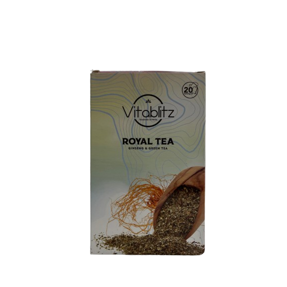 

Kombinasi Ginseng & Green Tea Celup Herbal Royal Tea Vitablitz untuk Imun dan Energi Sehat