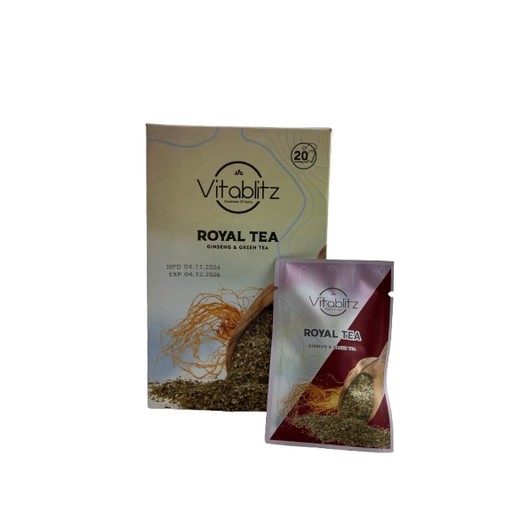 

Teh Herbal Celup Royal Tea Vitablitz dengan Ginseng & Green Tea Jaga Imun dan Vitalitas