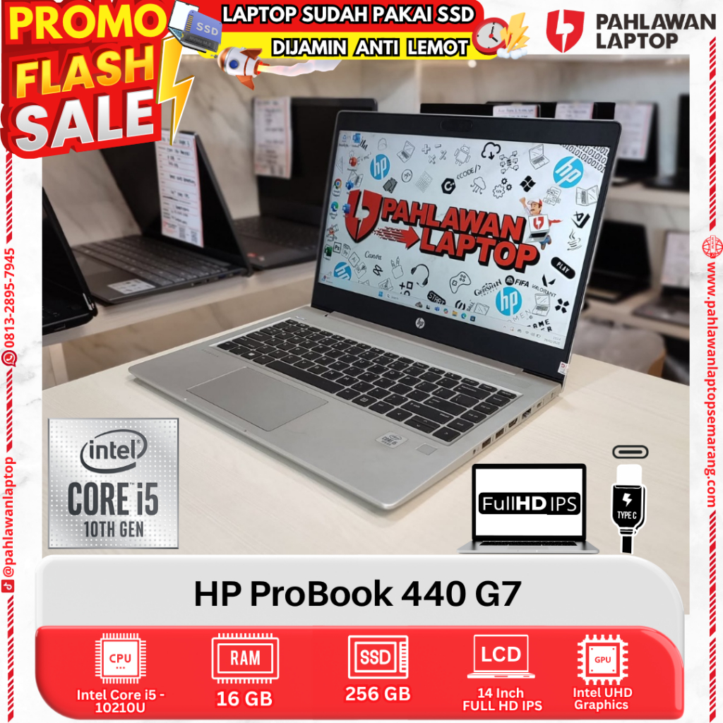 LAPTOP HP ProBook 440 G7 Core i5 GEN 10 RAM 16GB SSD 256GB