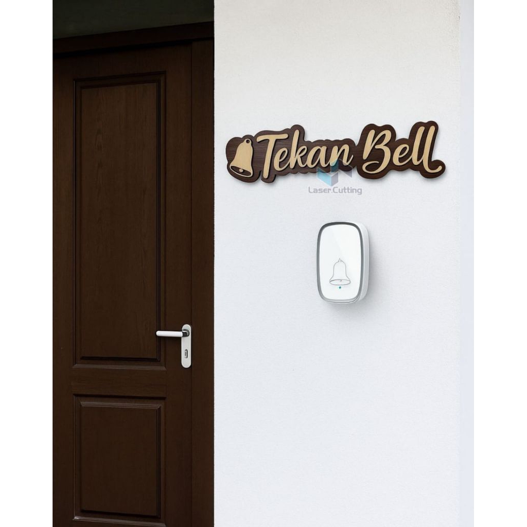 Tanda Tekan Bell/ Tanda Tekan Bell Kayu Plywood