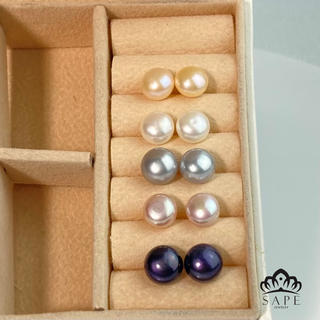 Sape_anting stud mutiara freshwater rangka silver 925