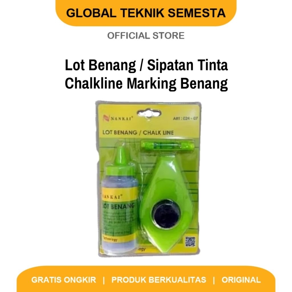 Lot Benang Tukang Sipatan Tinta Chalkline Set Marking Benang Nankai Alat Tukang
