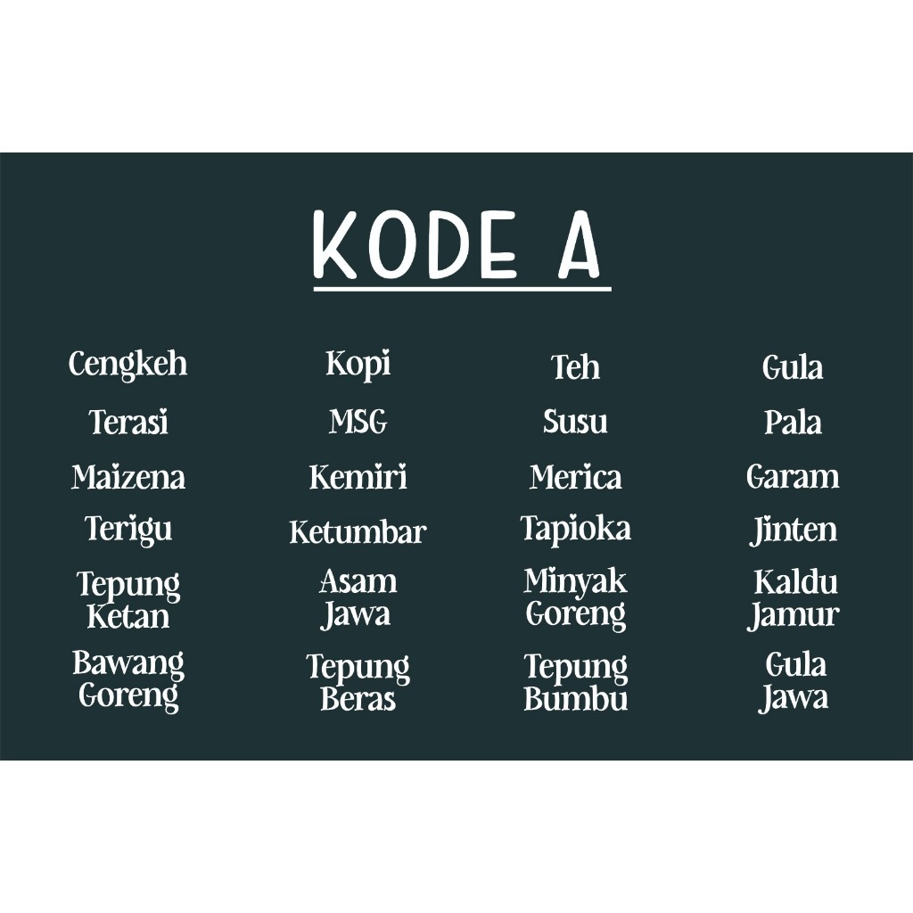 

TERMURAH STIKER/STICKER/LABEL PENANDA TOPLES NAMA BUMBU DAPUR TRANSPARAN