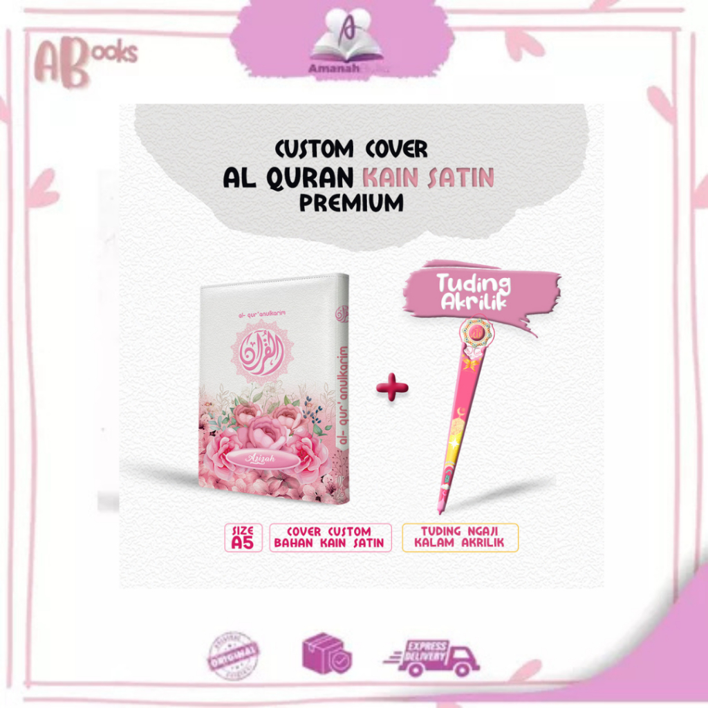 

Cover Al-Quran Kosongan (tanpa Al-Quran) ukuran A5 Bahan Satin (Banyak Varian, Lebih Eksulisif Motif Bunga Pink) Sampul Quran