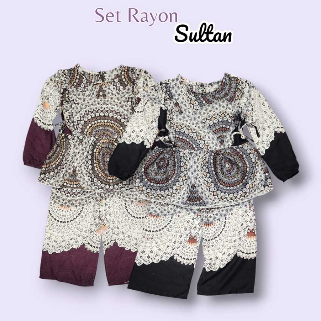 FREE ONGKIR NEW SET KYNANTI SETELAN ANAK BAHAN RAYON MOTIP SALUR BATIK BAJU ANAK PEREMPUAN UMUR 3-8