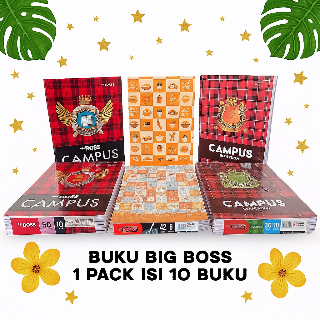 

Buku Tulis Big Boss Campus 36 / 50 Lembar Isi 10 Buku Tulis Sekolah Paper Stationary