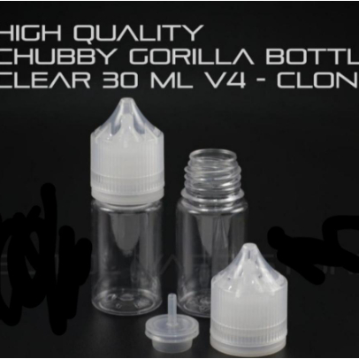 Botol Chubby Gorilla 30ml Clear V4 (Clone) Botol Kosong Chubby Liquid